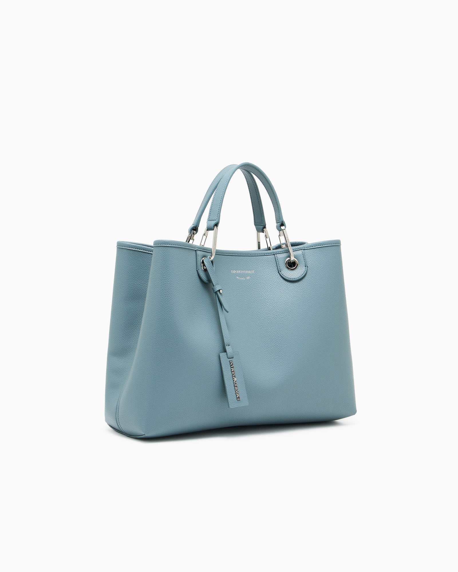 Emporio Armani Shopping bag with a pebbled texture and dual top handles