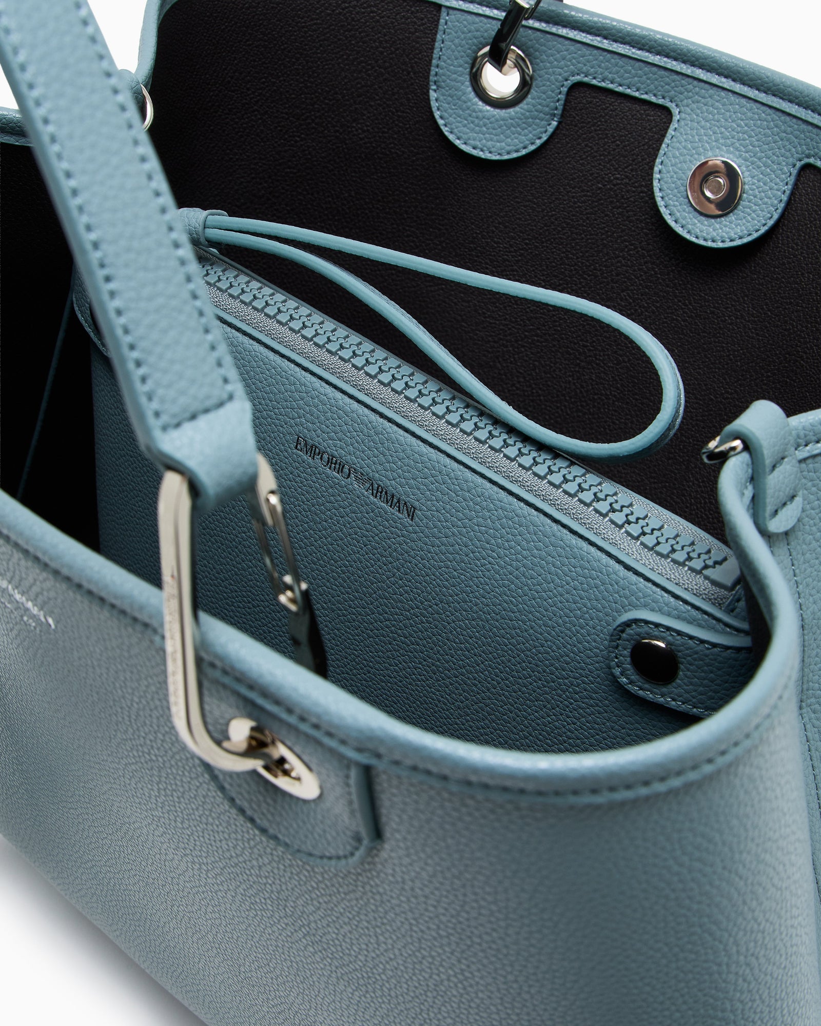 Emporio Armani Shopping bag with a pebbled texture and dual top handles
