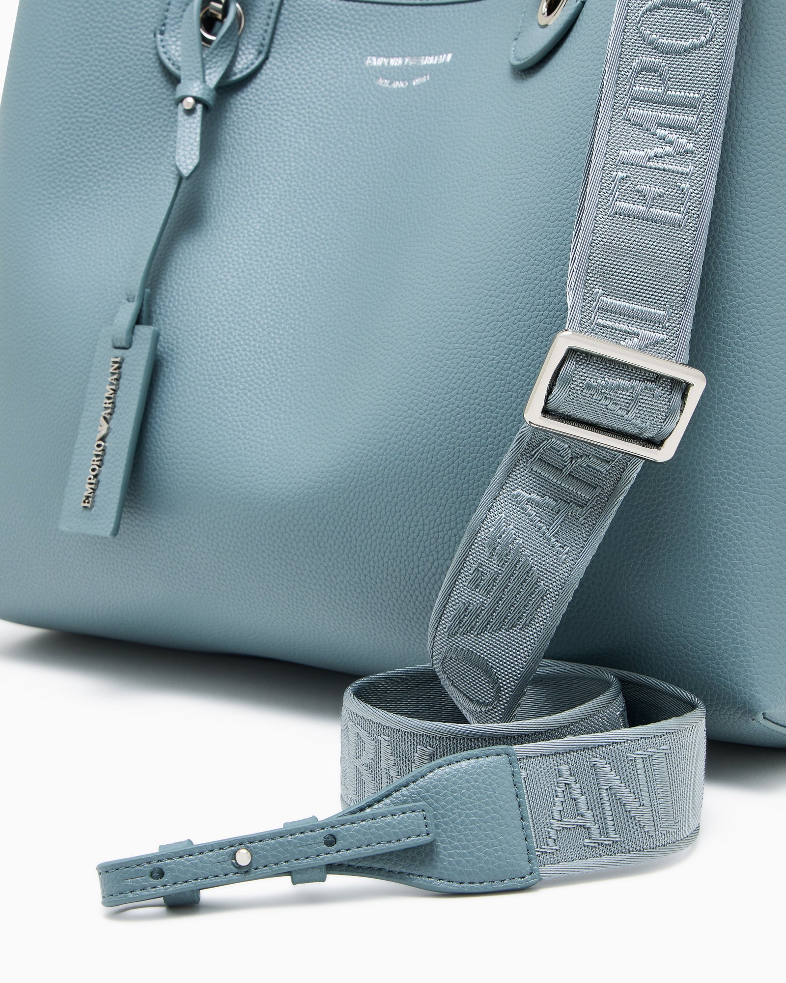 Emporio Armani Shopping bag with a pebbled texture and dual top handles