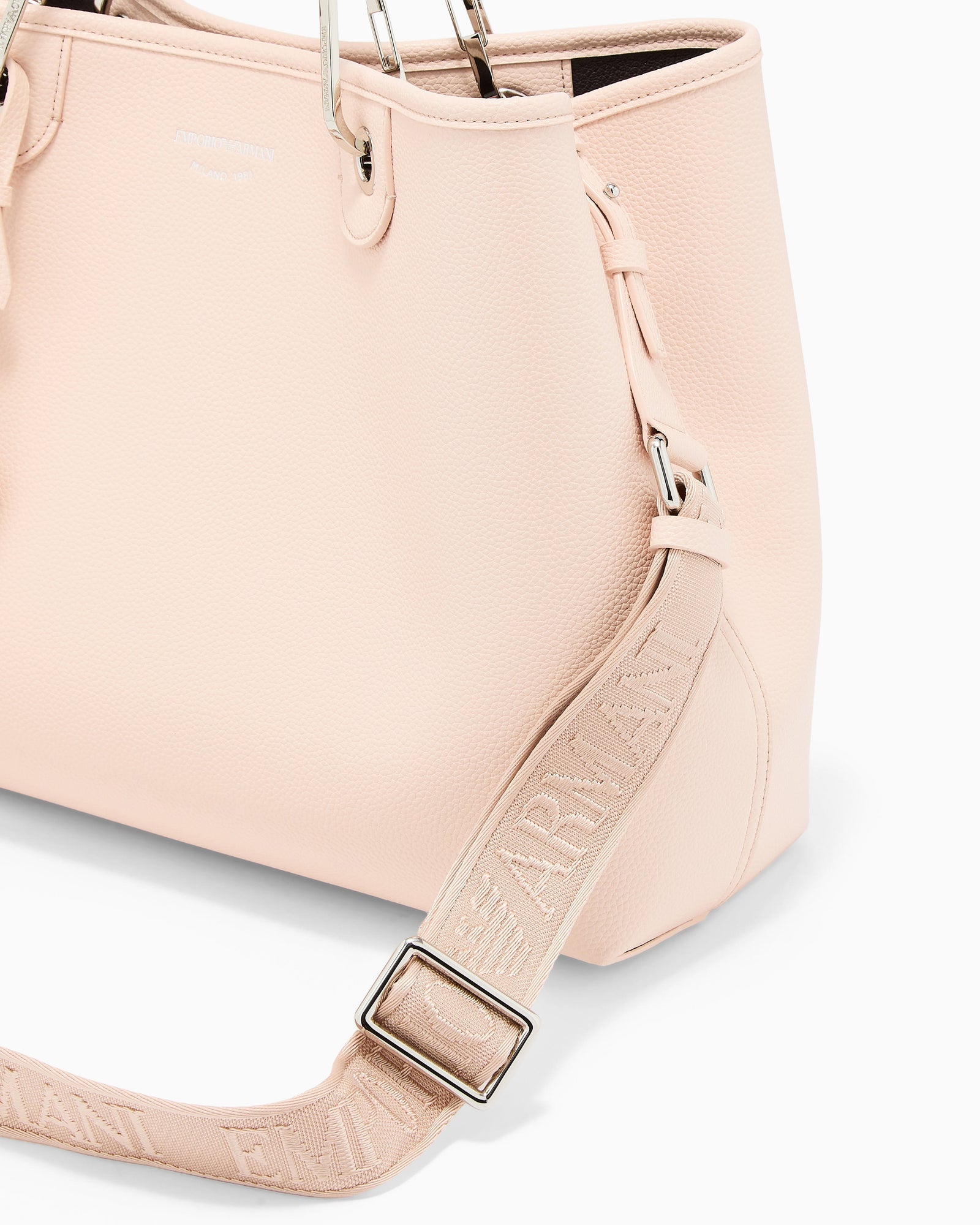 Emporio Armani Shopping bag with a pebbled texture and dual top handles
