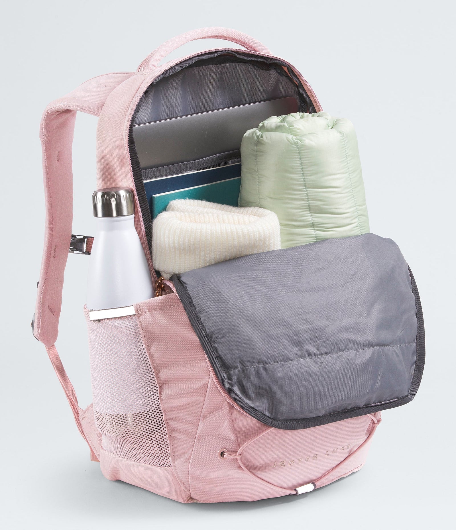 The North Face Women’s Jester Luxe Backpack Metal Pink-Burnt Coral Metallic