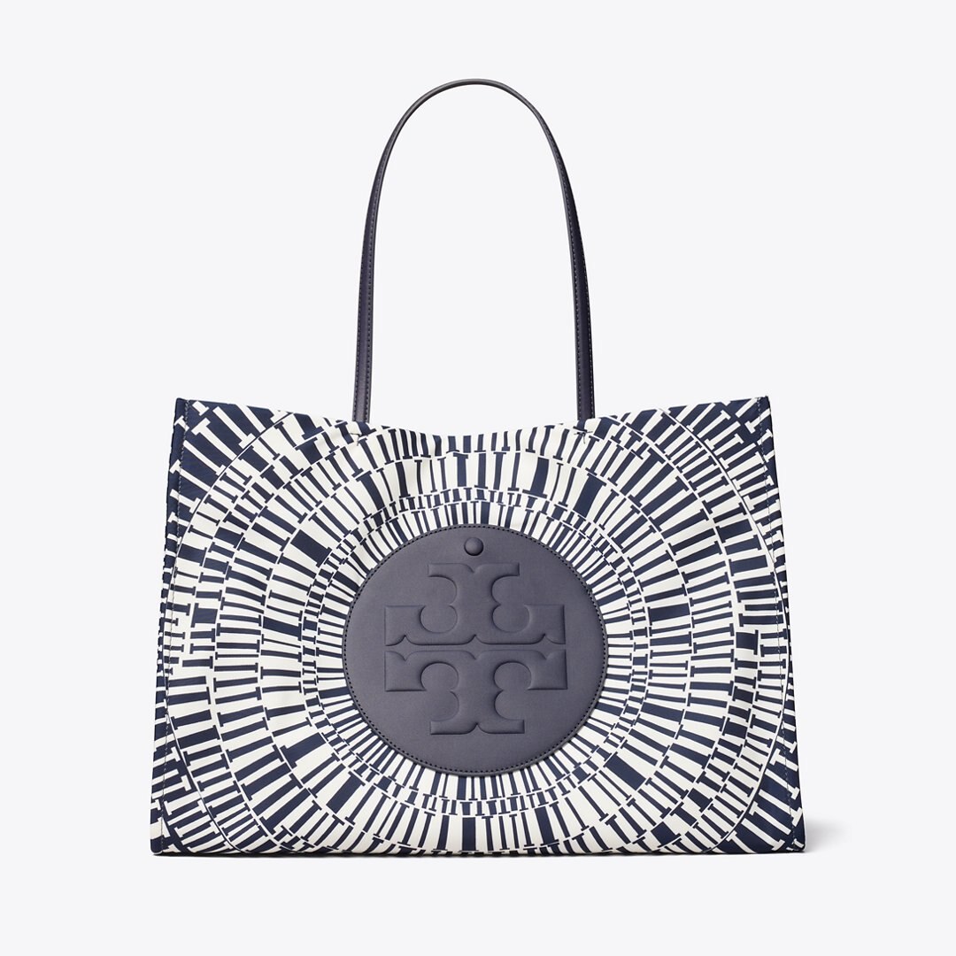 Tory Burch Ella Printed Tote Navy Circle