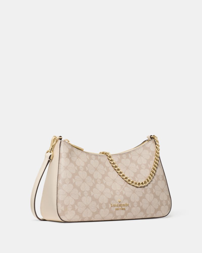 KateSpade Margot Spade Flower Convertible Shoulder Bag Dark Beige Moon Dust