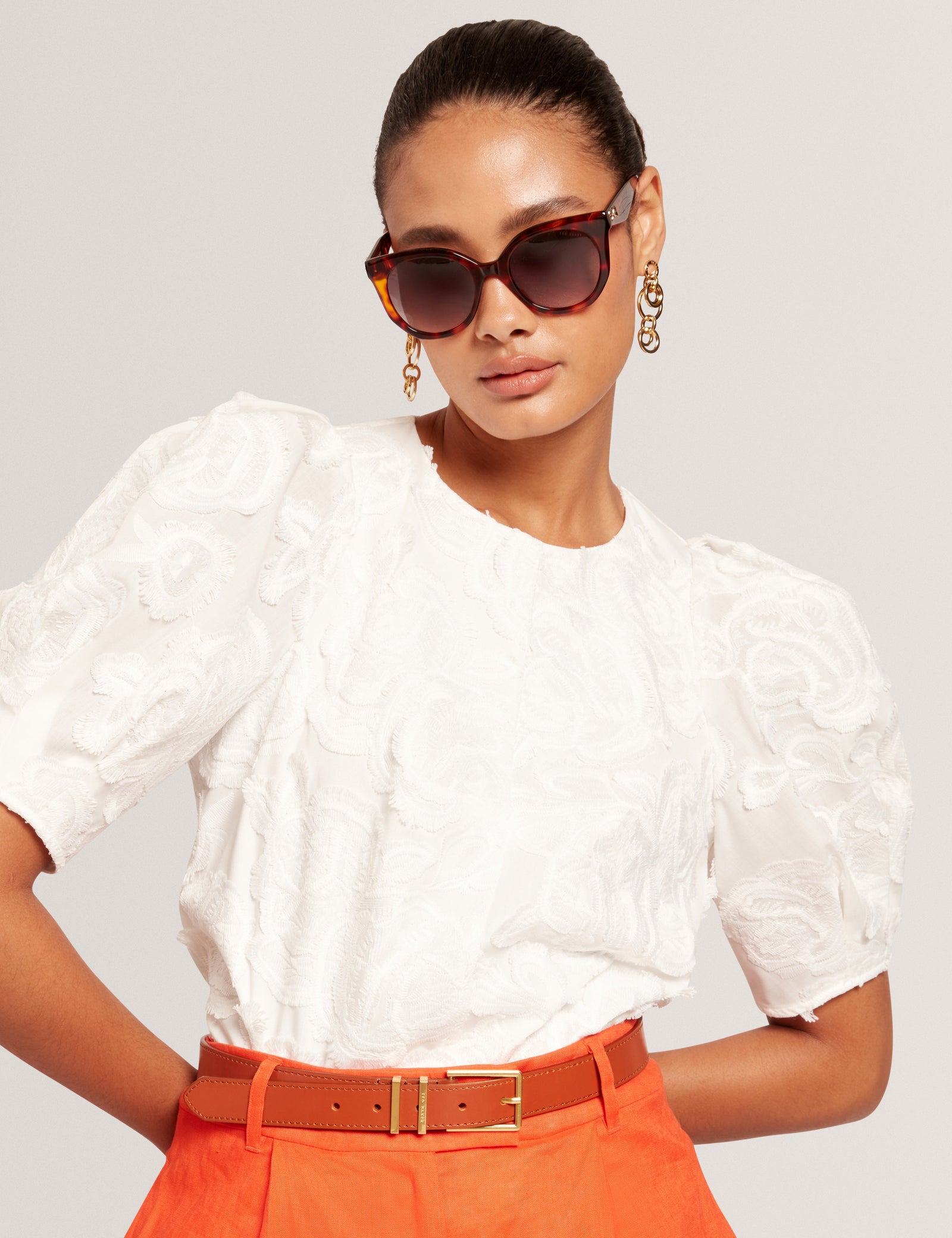 Ted Baker Elen Oversized Cat Eye Bow Detail Sunglasses Women's