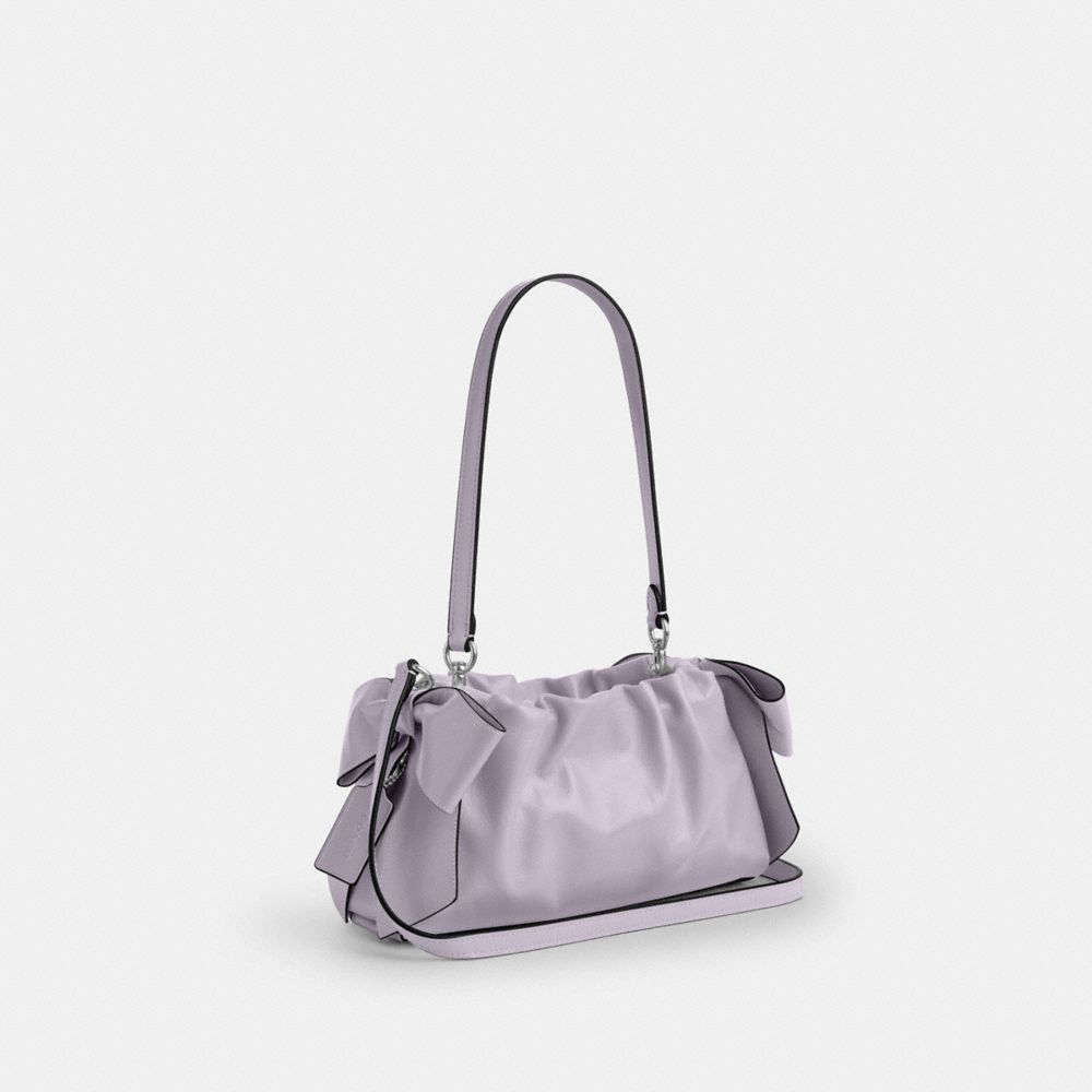 Coach Faye Shoulder Bag With Bows Silver Light Amethyst