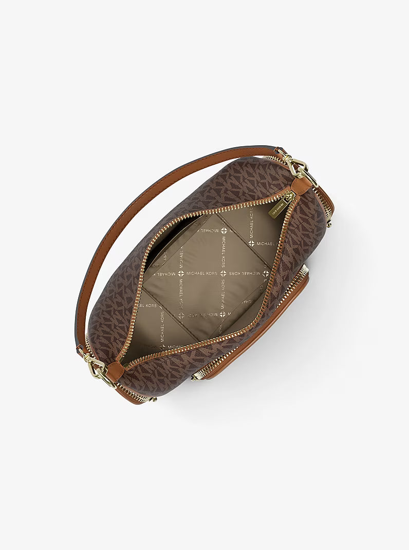 Michael Kors Merritt Small Signature Logo Convertible Shoulder Bag Brown