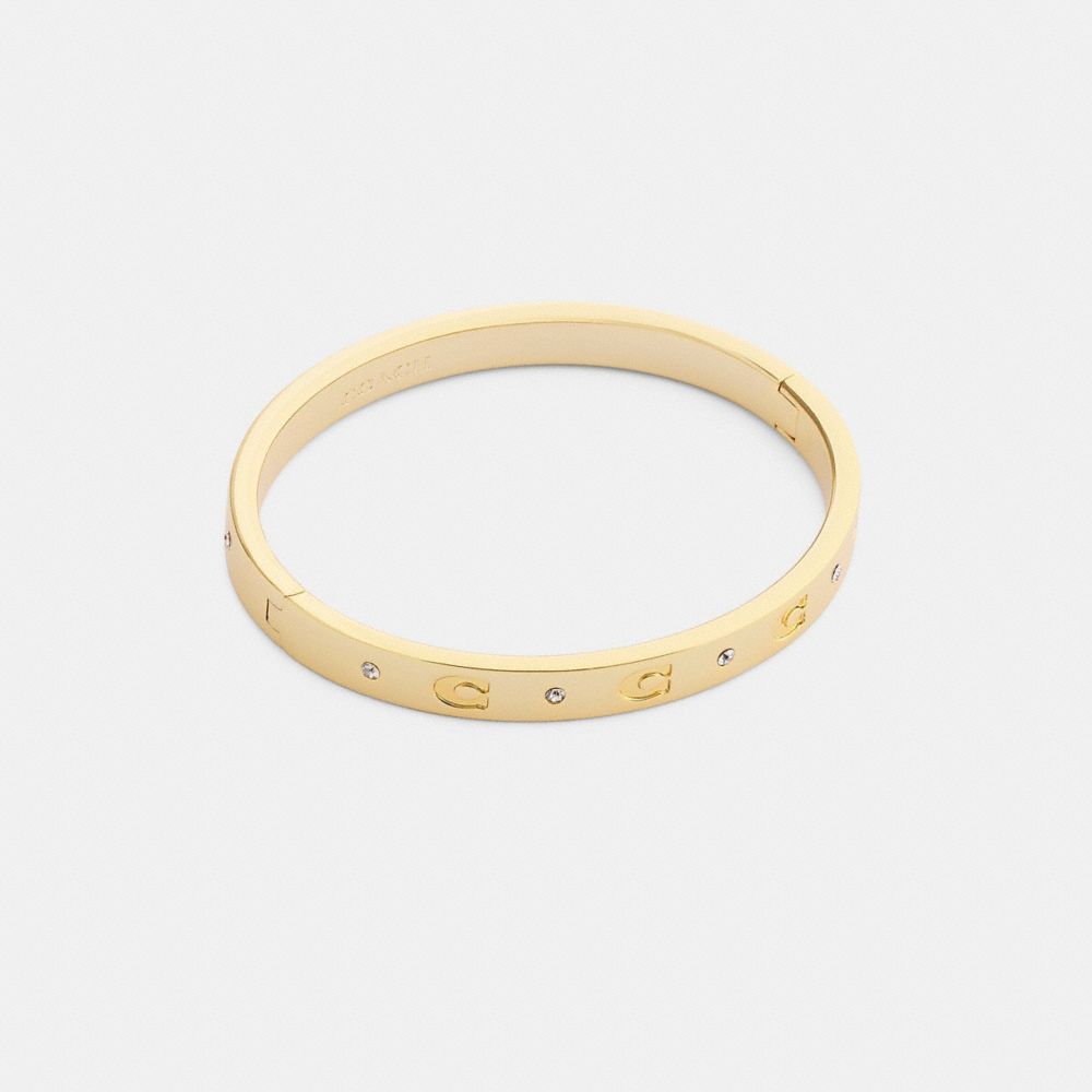 Coach Repeated C Hinged Bangle Gold