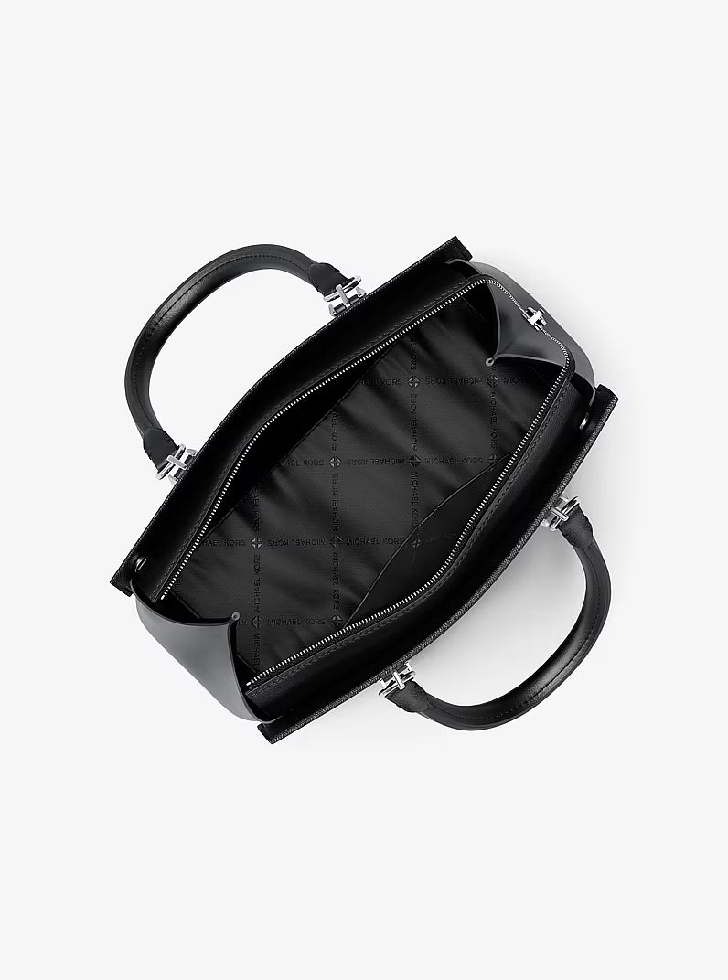 Michael Kors Marilyn Medium Saffiano Leather Satchel Black