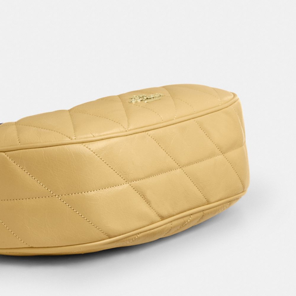 Coach Emily Shoulder Bag With Quilting Gold Soft Yellow