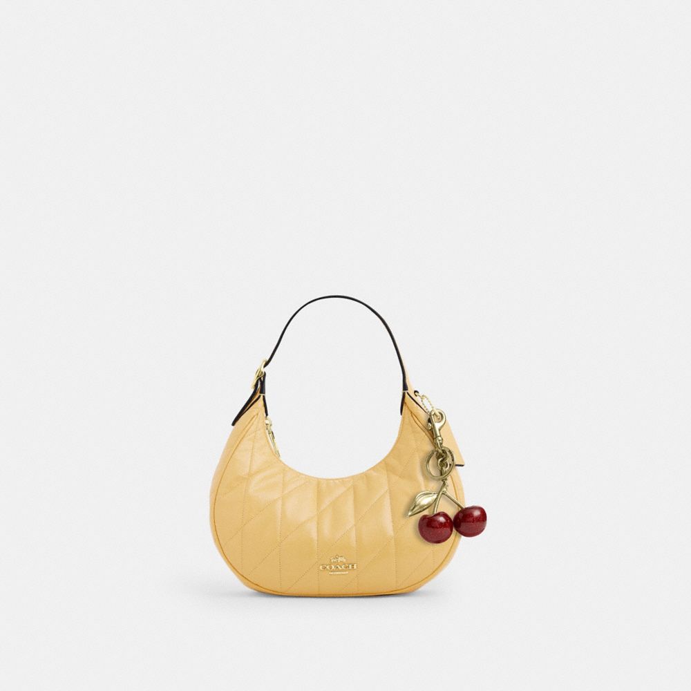 Coach Emily Shoulder Bag With Quilting Gold Soft Yellow