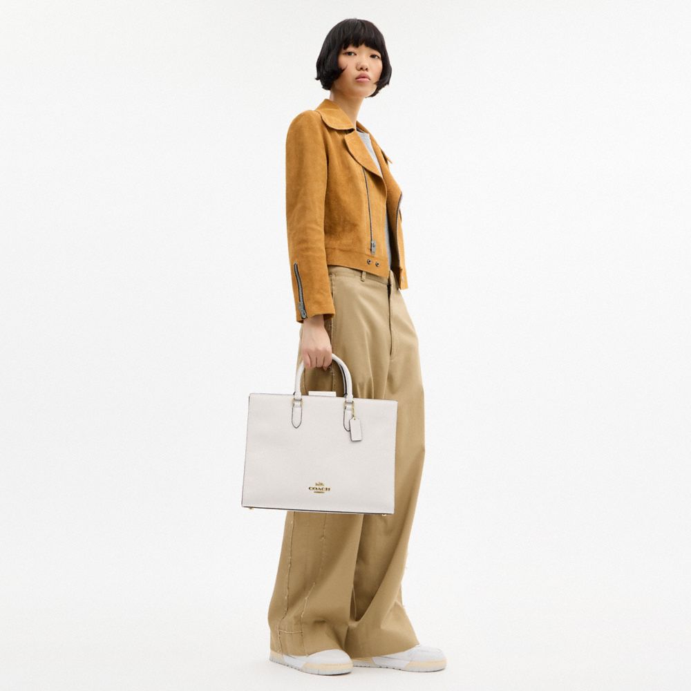 Coach Maggie Tote Bag Gold Chalk