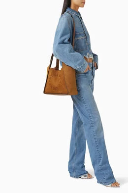 Stella Mccartney Logo Crossbody Tote Bag in Alter Suede