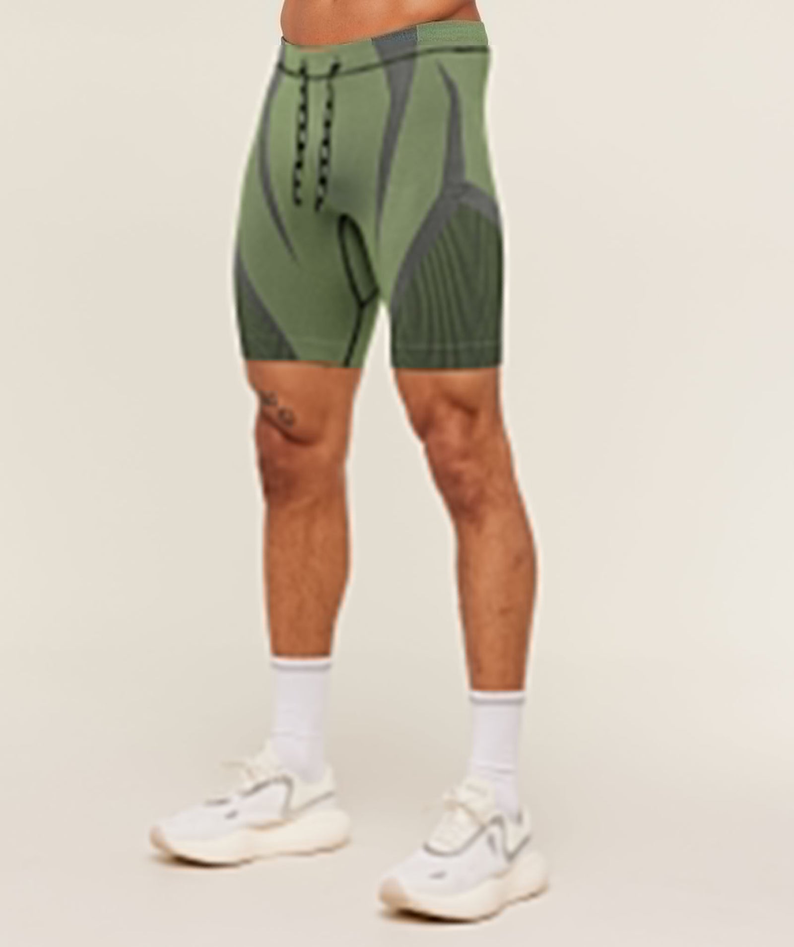 Gymshark Seamless Running Half Tight -  Stealth Blue /  Sorbet Yellow