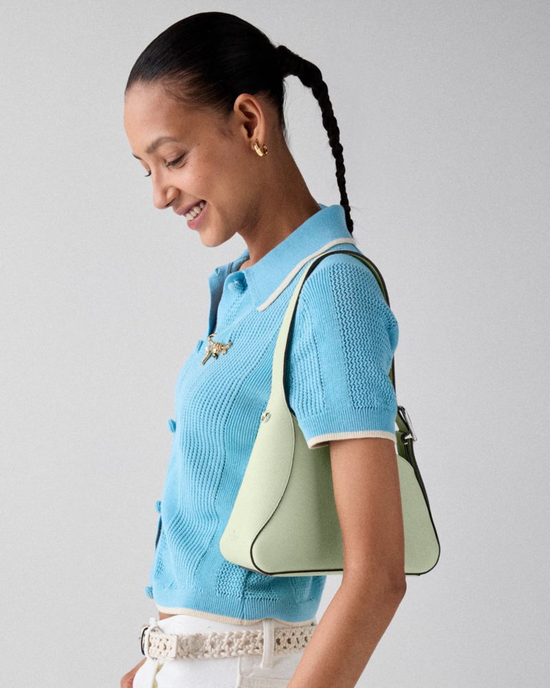 KateSpade 454 Sculpted Shoulder Bag Lime Frosting