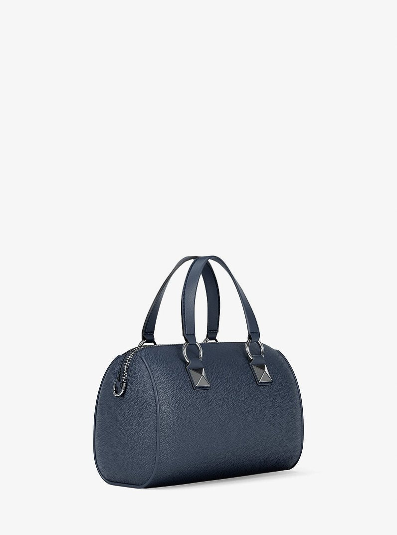 Michael Kors Grayson Small Pebbled Leather Duffel Crossbody Bag Navy