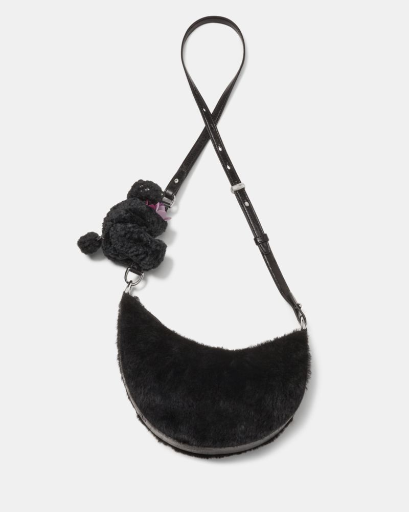 KateSpade Duo Shearling Bear Crossbody Bag Black Multi