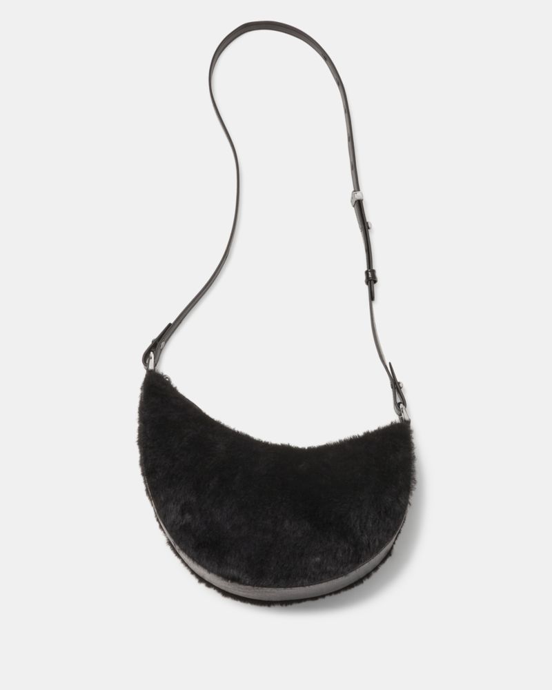 KateSpade Duo Shearling Bear Crossbody Bag Black Multi