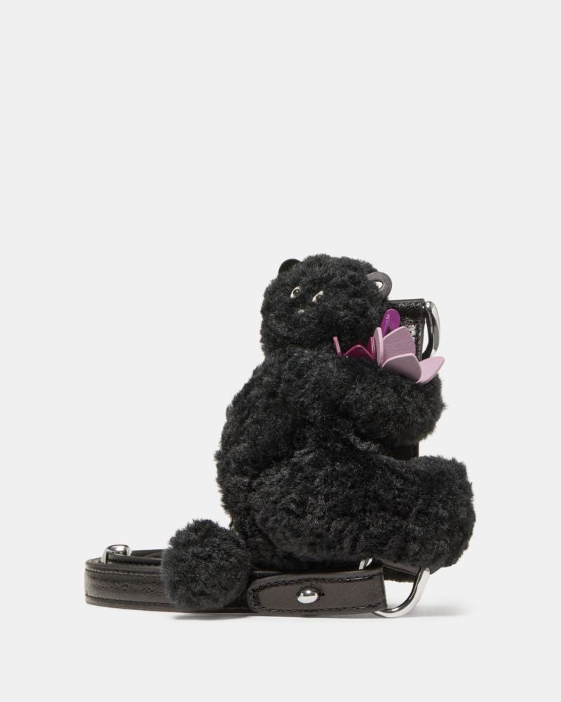 KateSpade Duo Shearling Bear Crossbody Bag Black Multi
