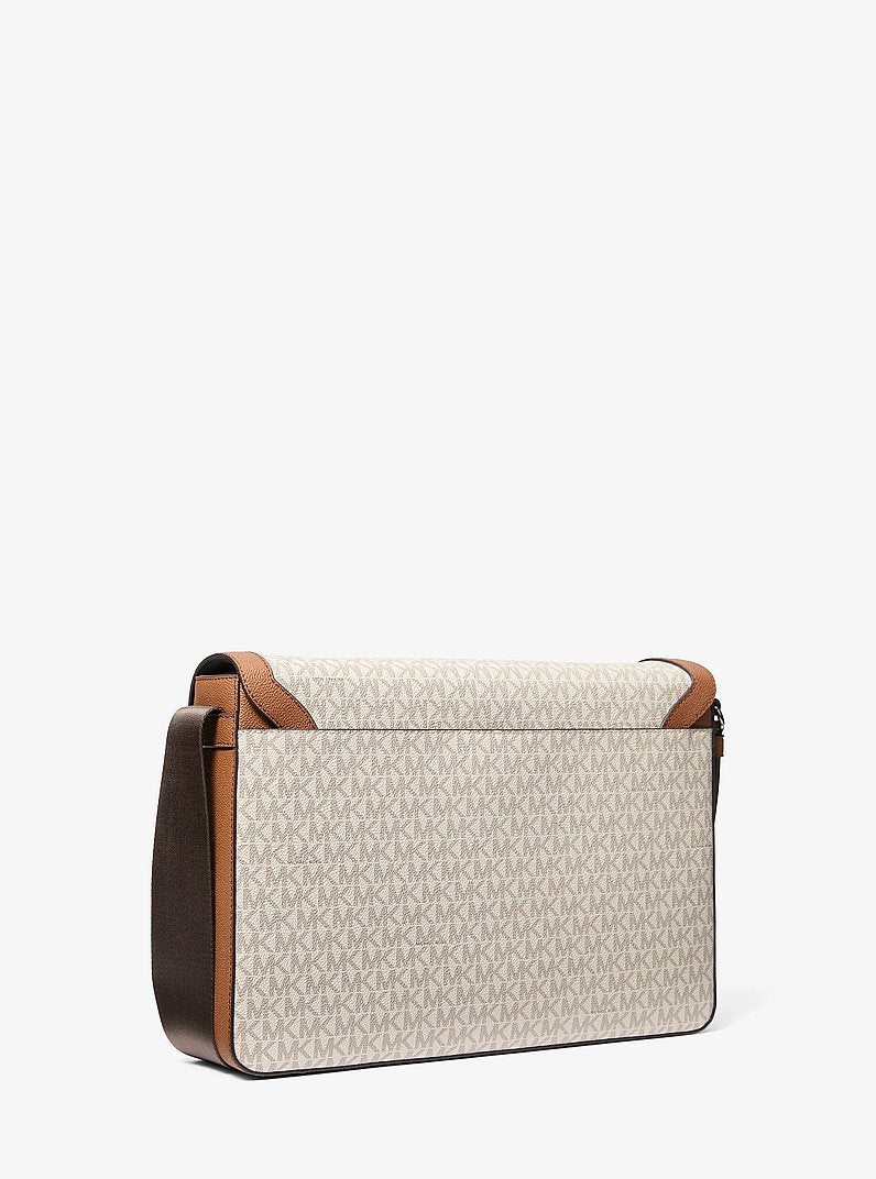 Michael Kors Pacey Embellished Signature Logo Messenger Bag Vanilla Combo