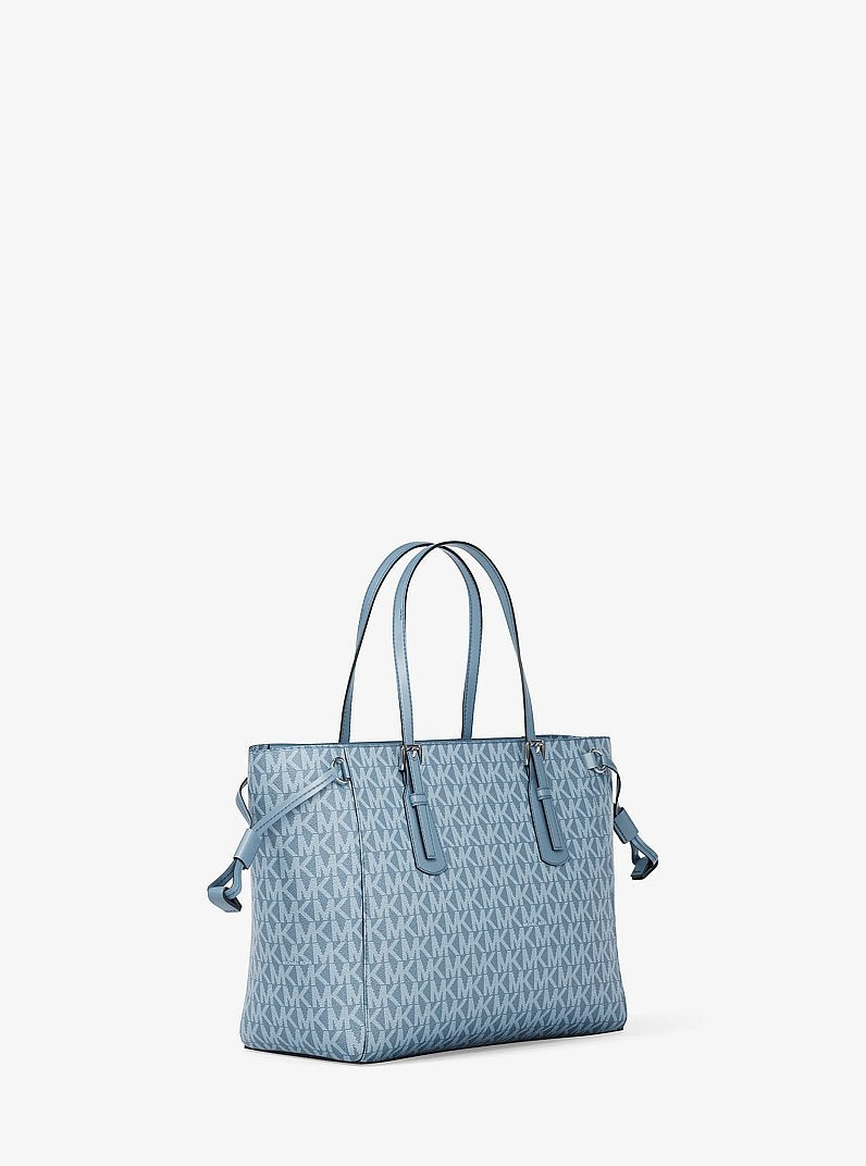 Michael Kors Voyager Extra-Small Signature Logo Tote Bag Denim