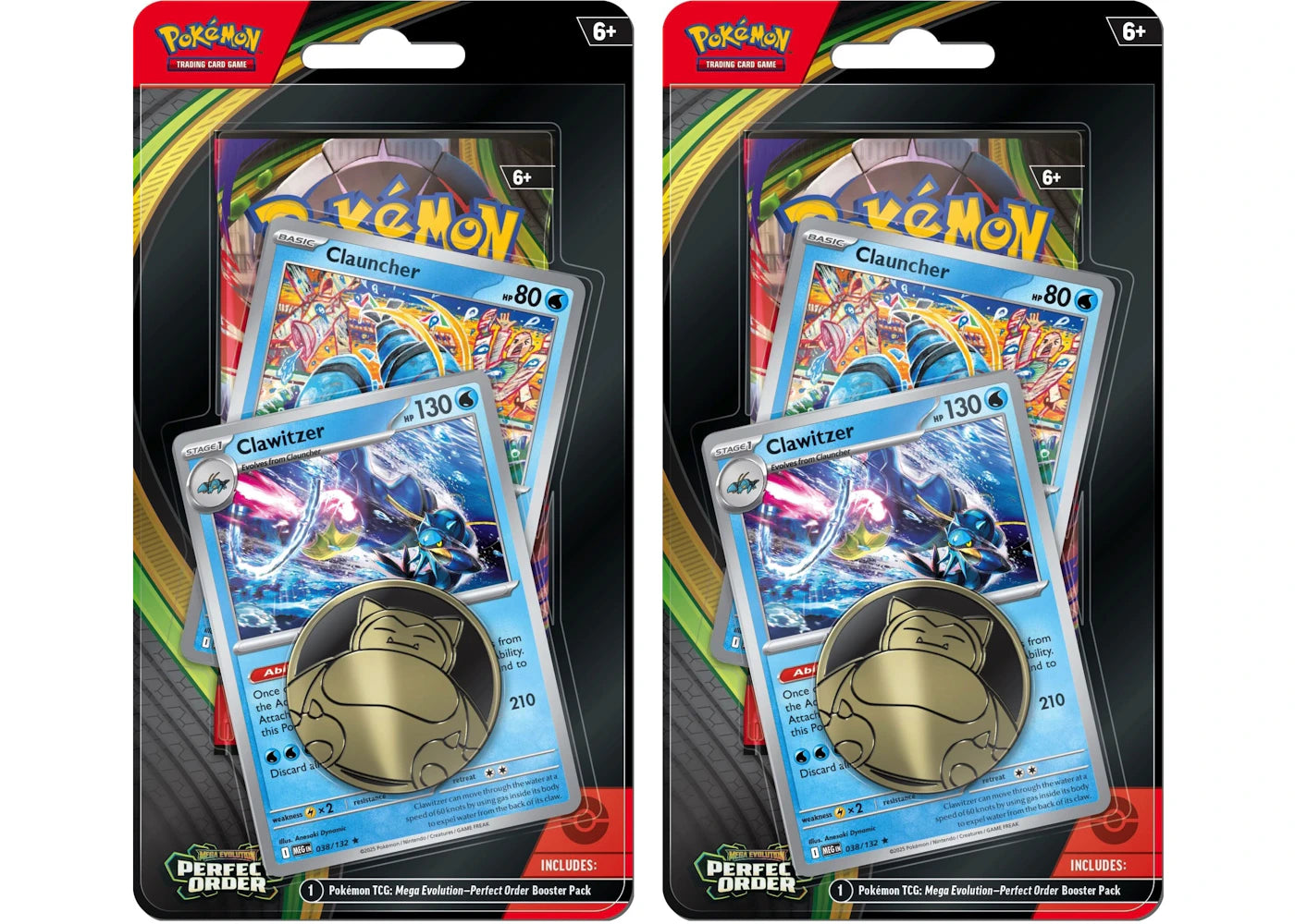 2026 Pokemon Mega Evolution Perfect Order Clauncher Clawitzer Premium Checklane Pack 2X Lot