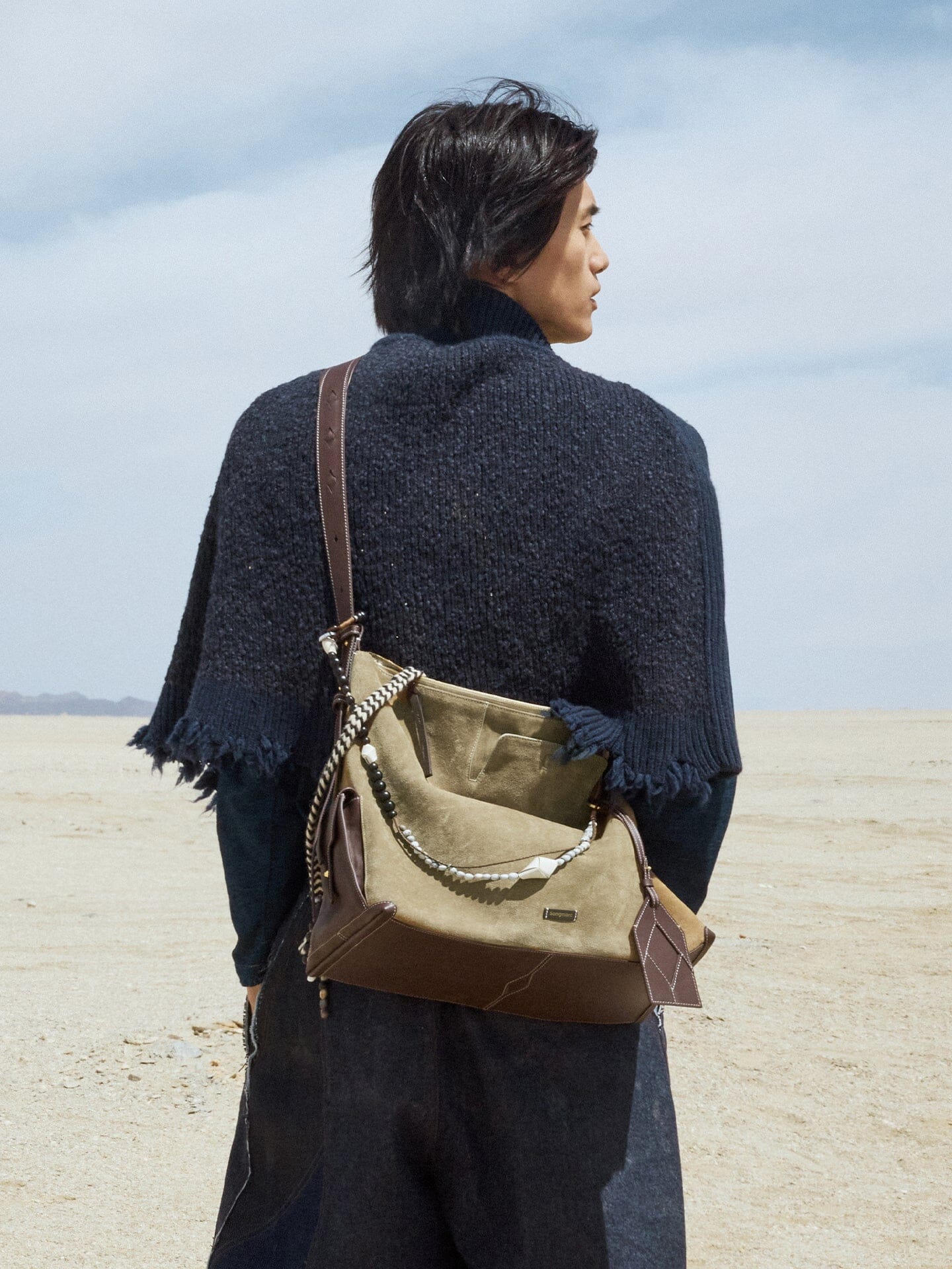 Songmont Large Yore Hobo Bag Dune Suede