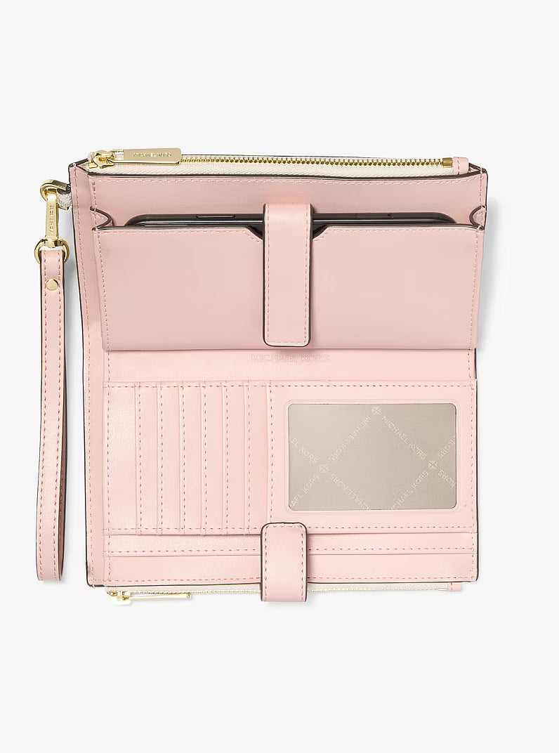 Michael Kors Jet Set Travel Signature Logo Smartphone Wallet Pwd Blsh Mlt