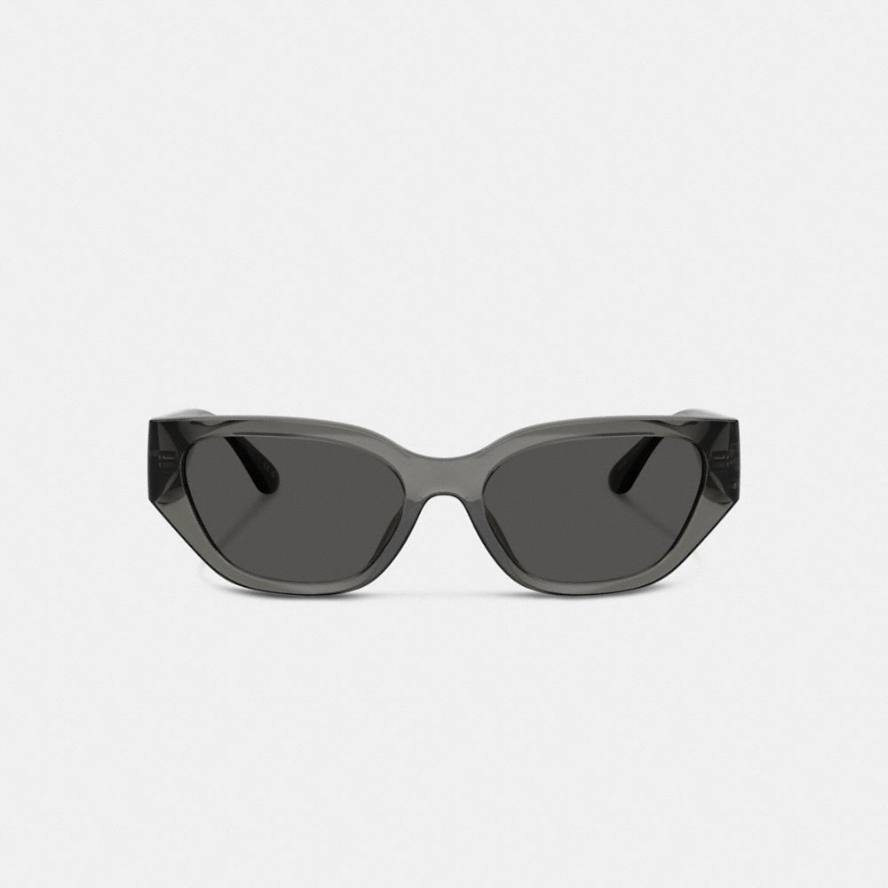 Coach Geometric Cat Eye Sunglasses Transparent Gray