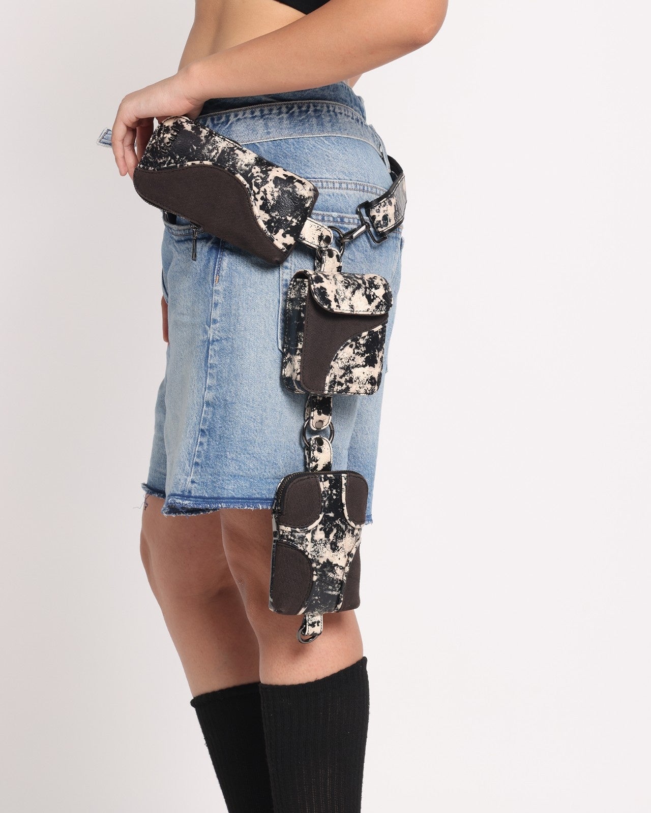 Muddled Cargo Crossbody Belt - Cracked Indigo
