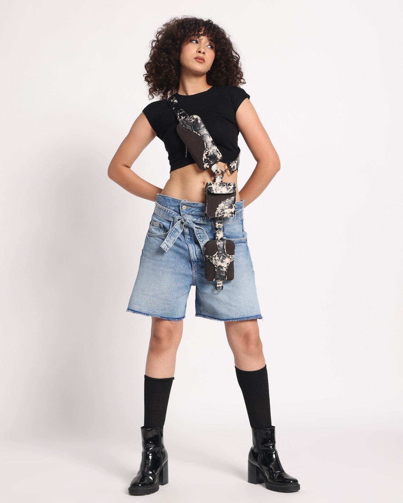 Muddled Cargo Crossbody Belt - Cracked Indigo