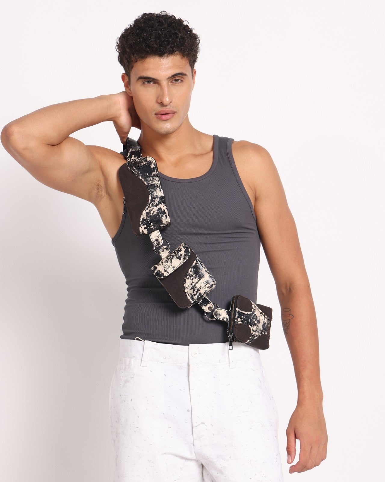 Muddled Cargo Crossbody Belt - Cracked Indigo