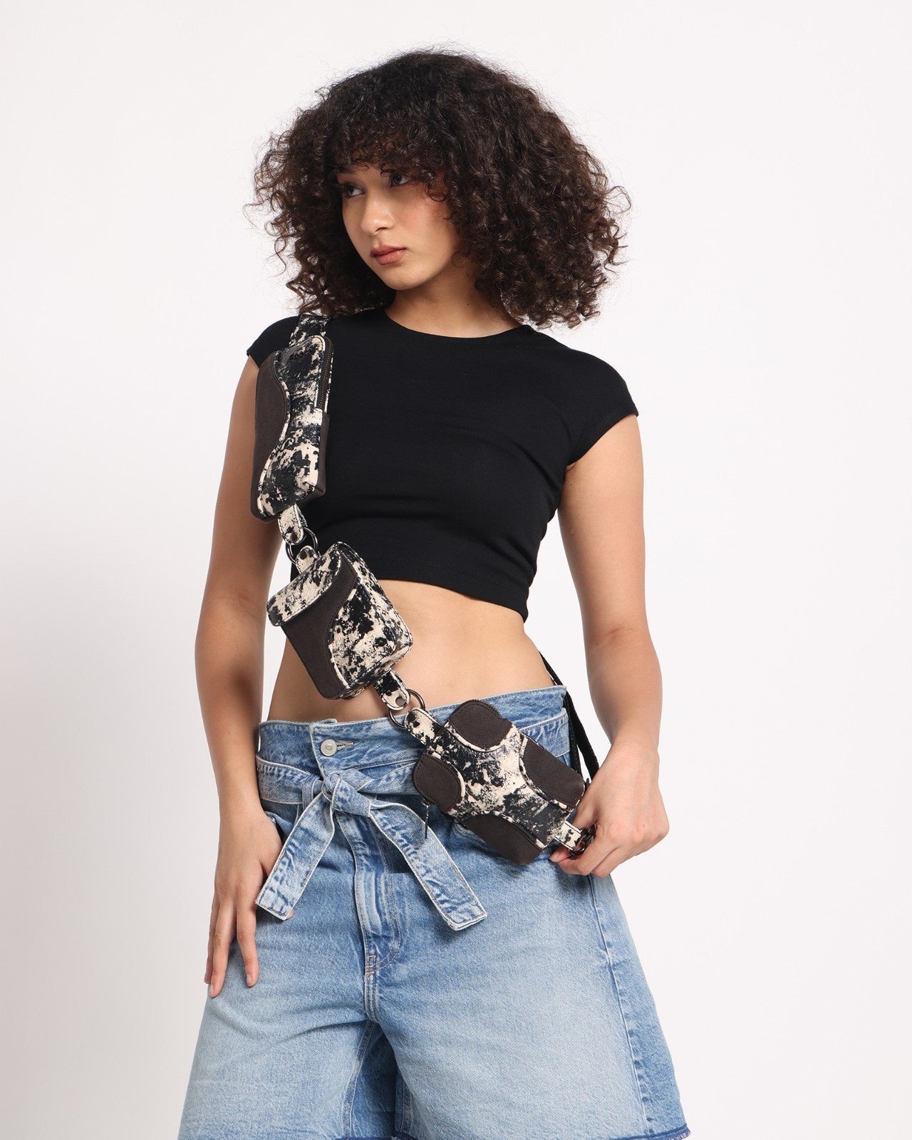 Muddled Cargo Crossbody Belt - Cracked Indigo