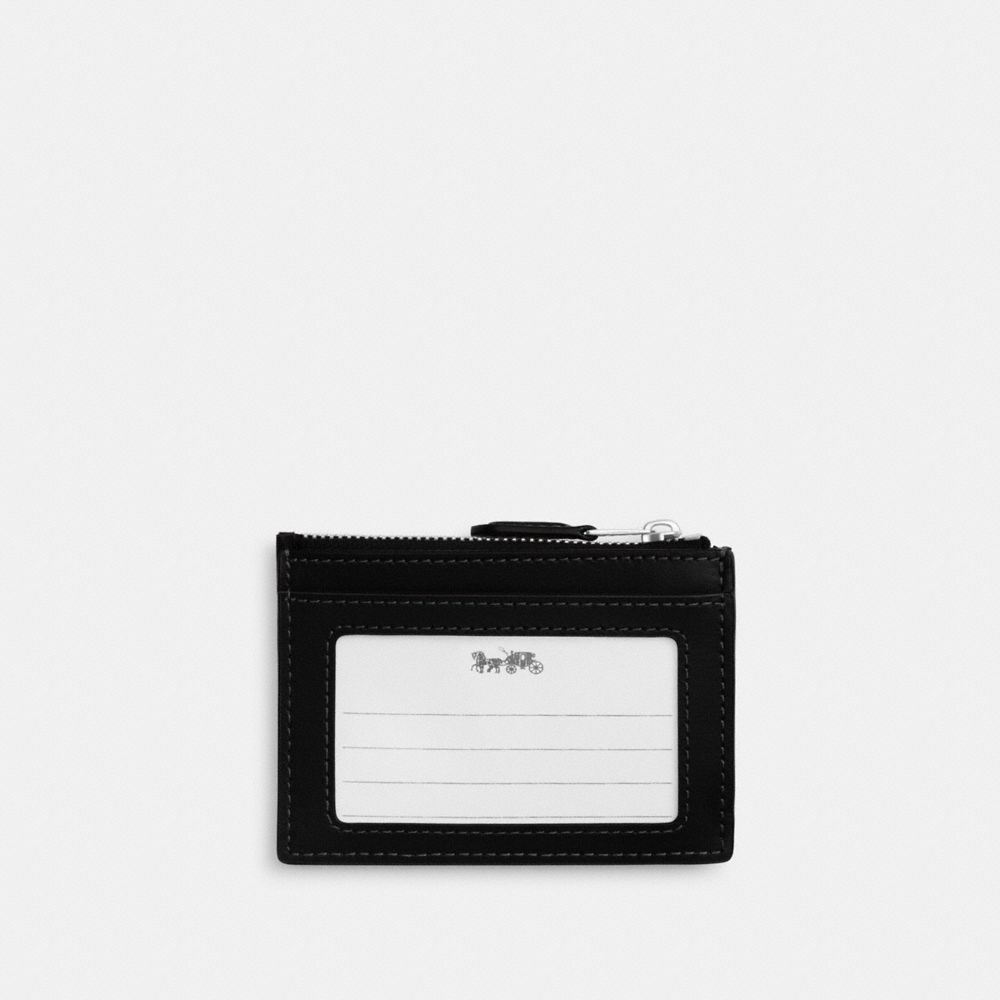 Coach Mini Skinny Id Case In Signature Denim Silver Black