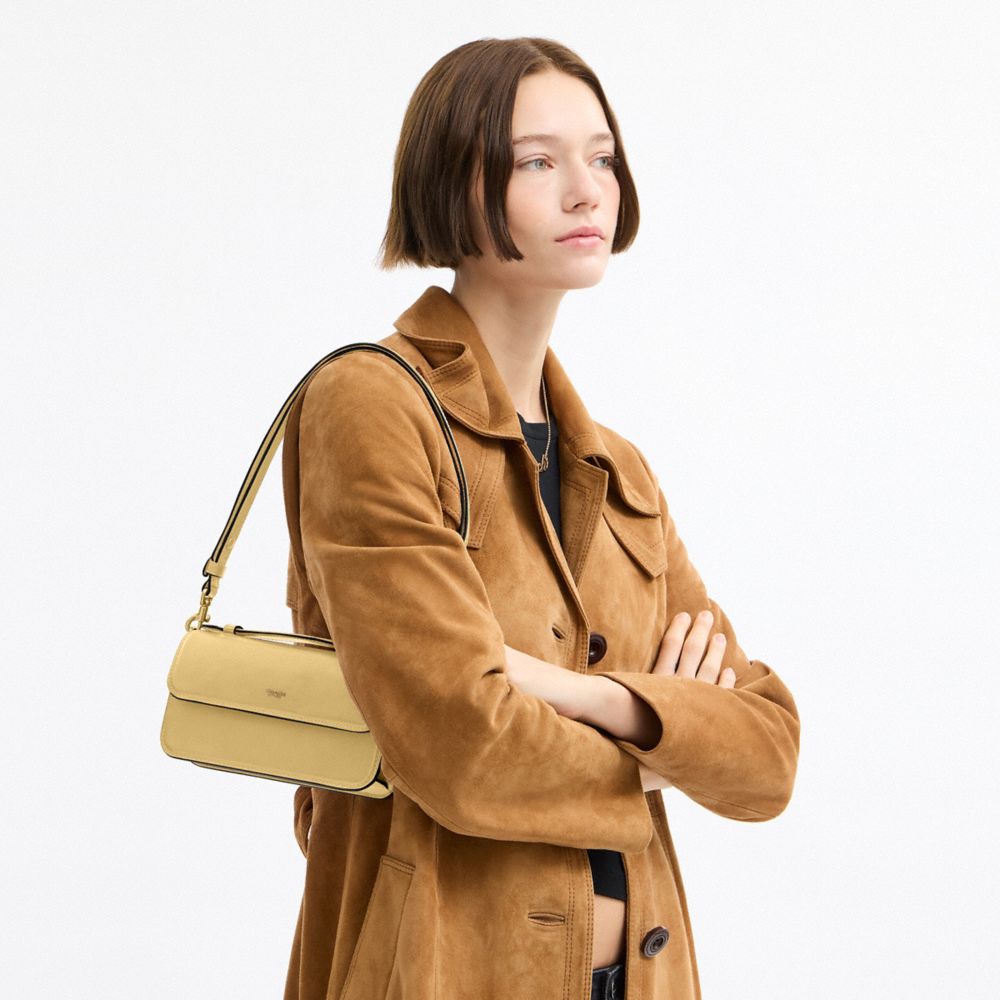 Coach Elora Top Handle Crossbody Bag Brass Vanilla
