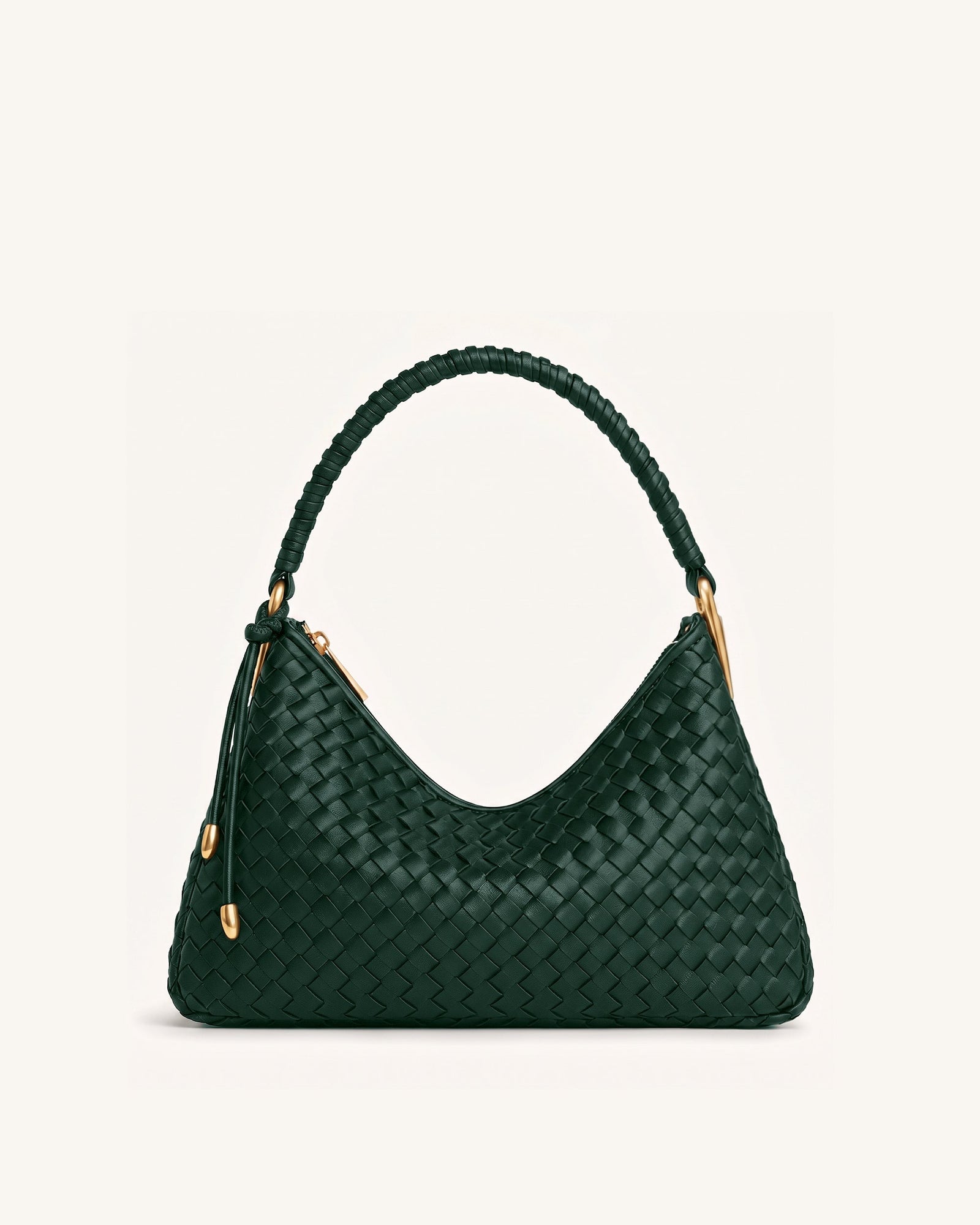 Lorena Woven Shoulder Bag - Emerald Green