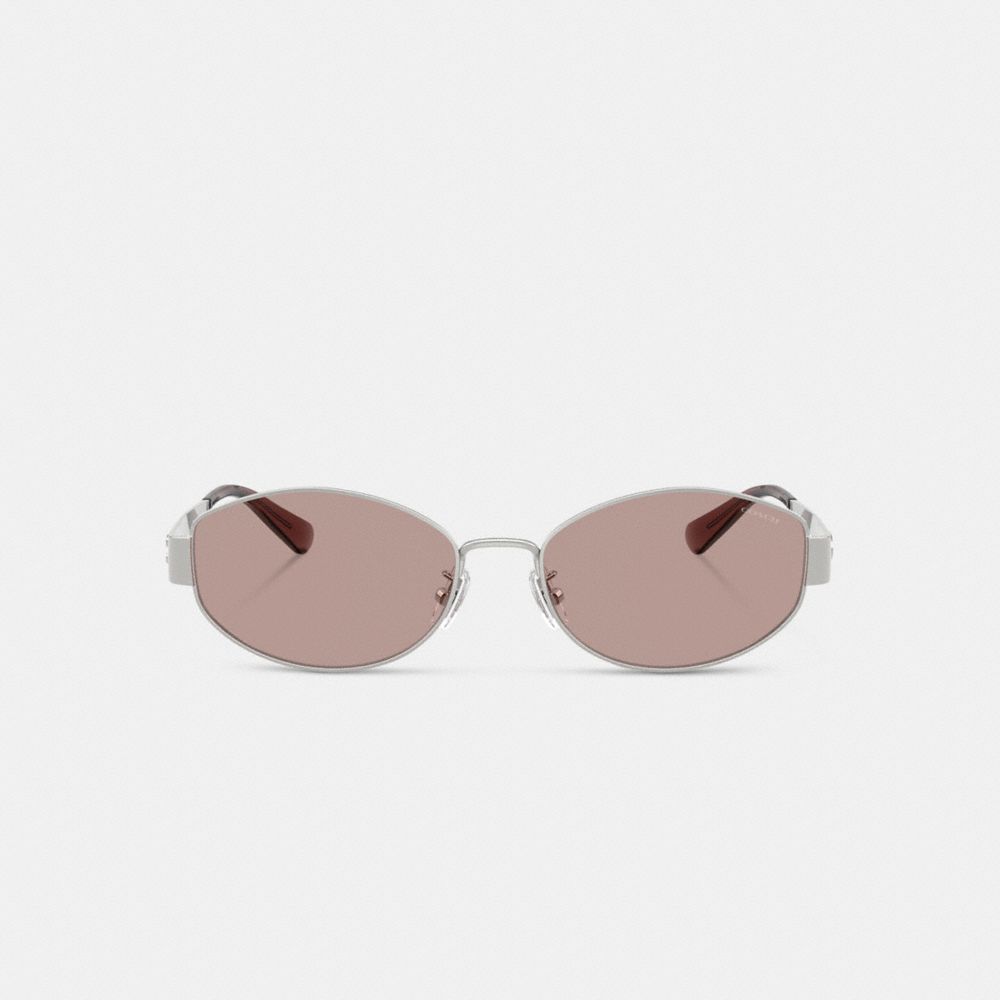 C Hardware Metal Narrow Oval Sunglasses