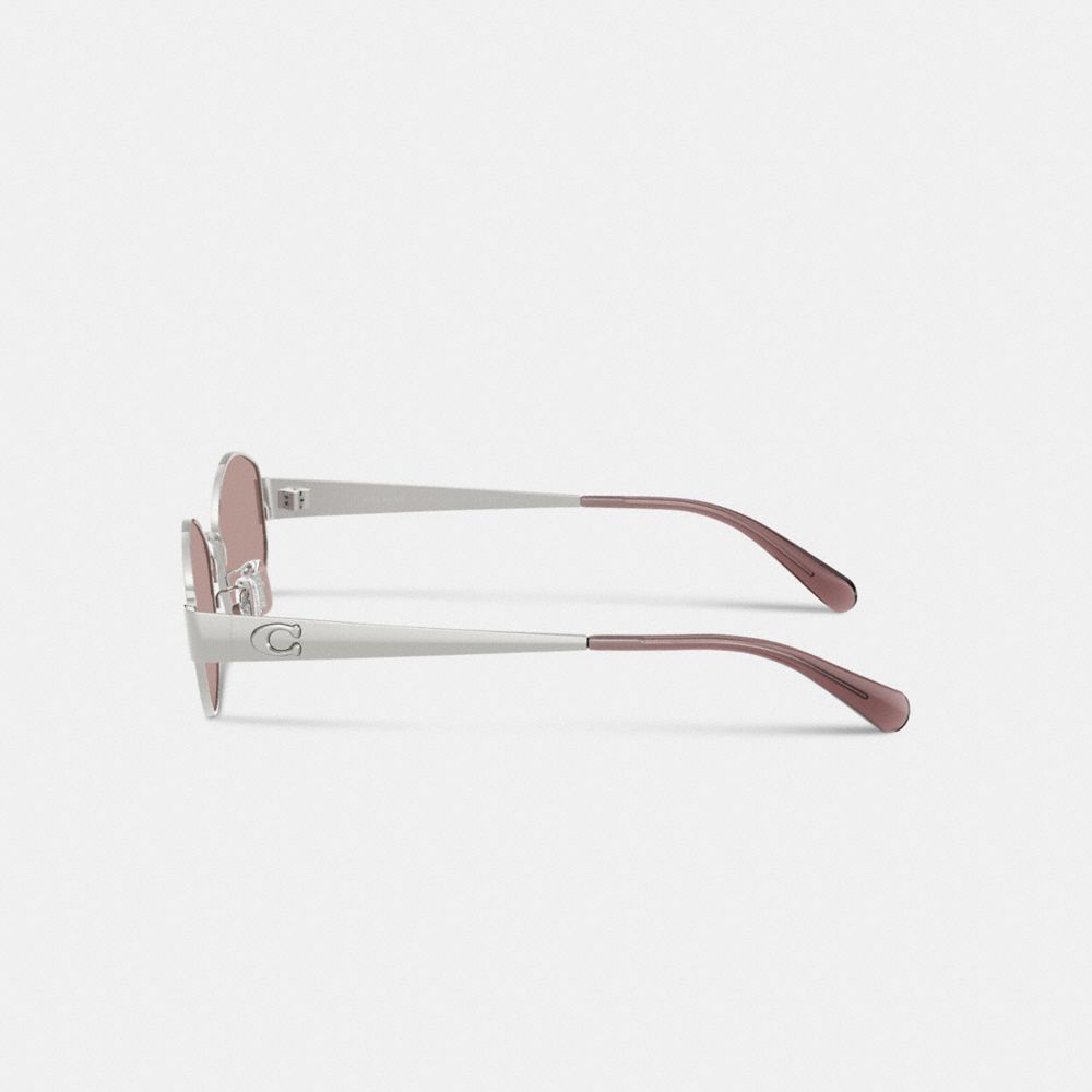 C Hardware Metal Narrow Oval Sunglasses