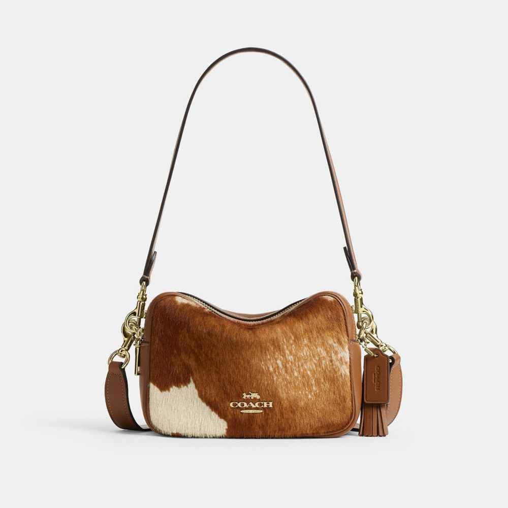 Mini Carey Crossbody Bag In Haircalf With Cow Print