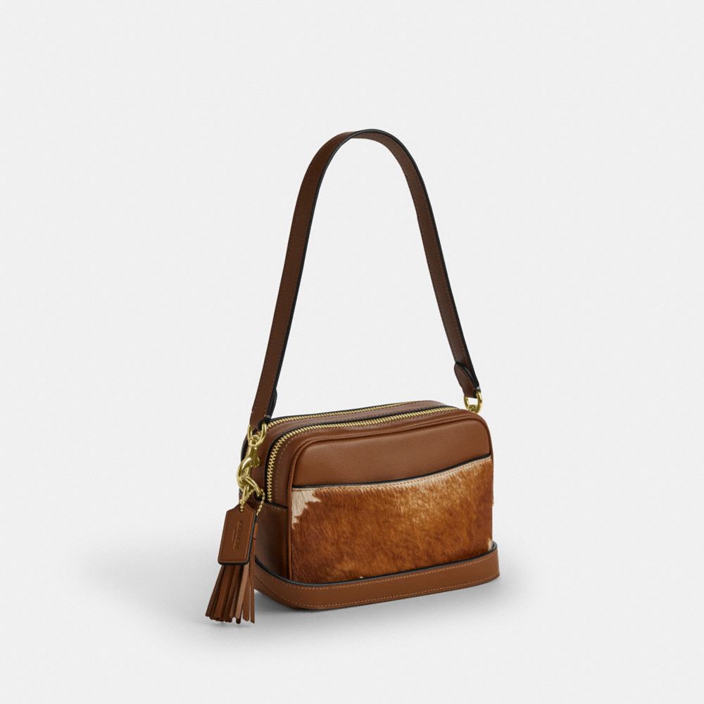 Mini Carey Crossbody Bag In Haircalf With Cow Print