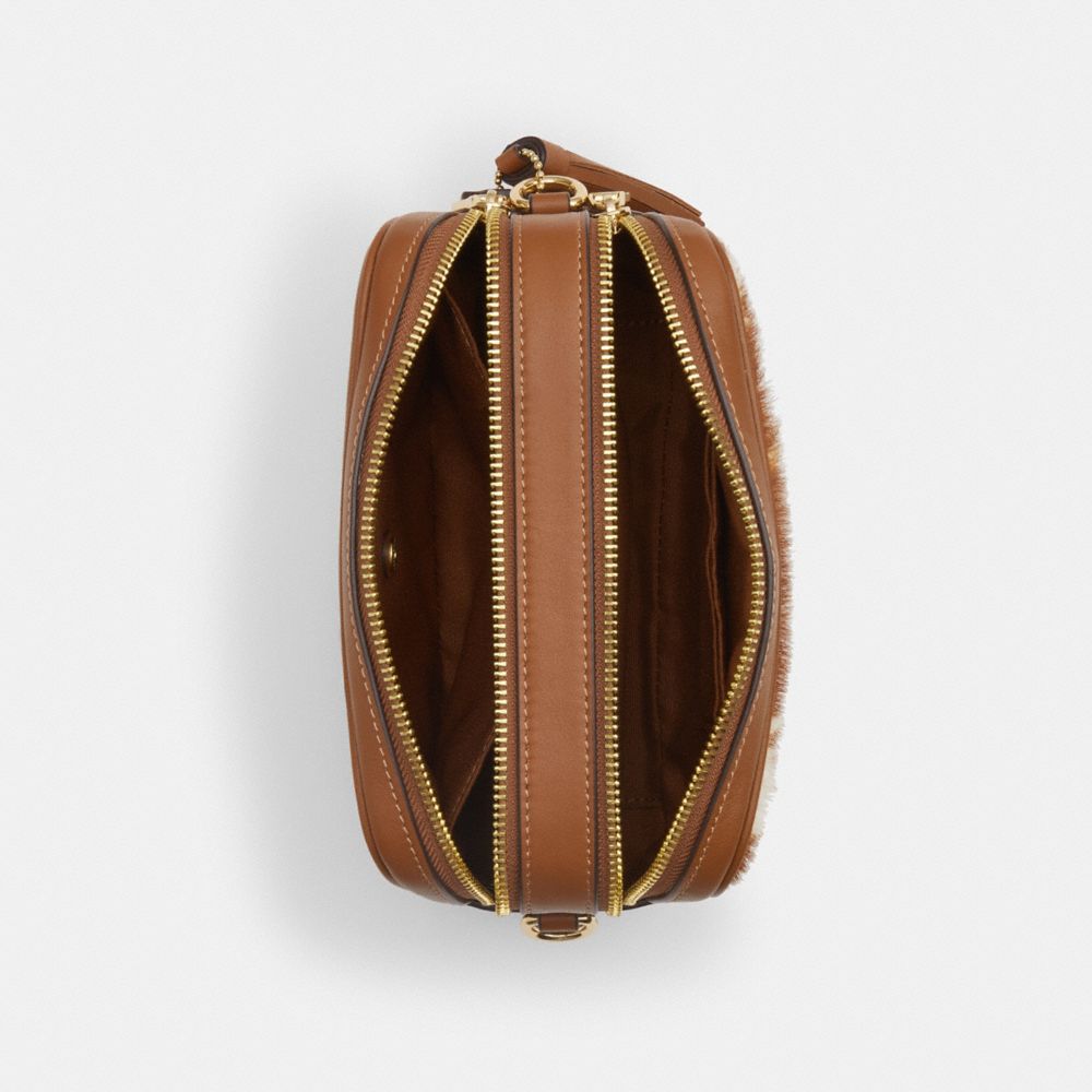 Mini Carey Crossbody Bag In Haircalf With Cow Print