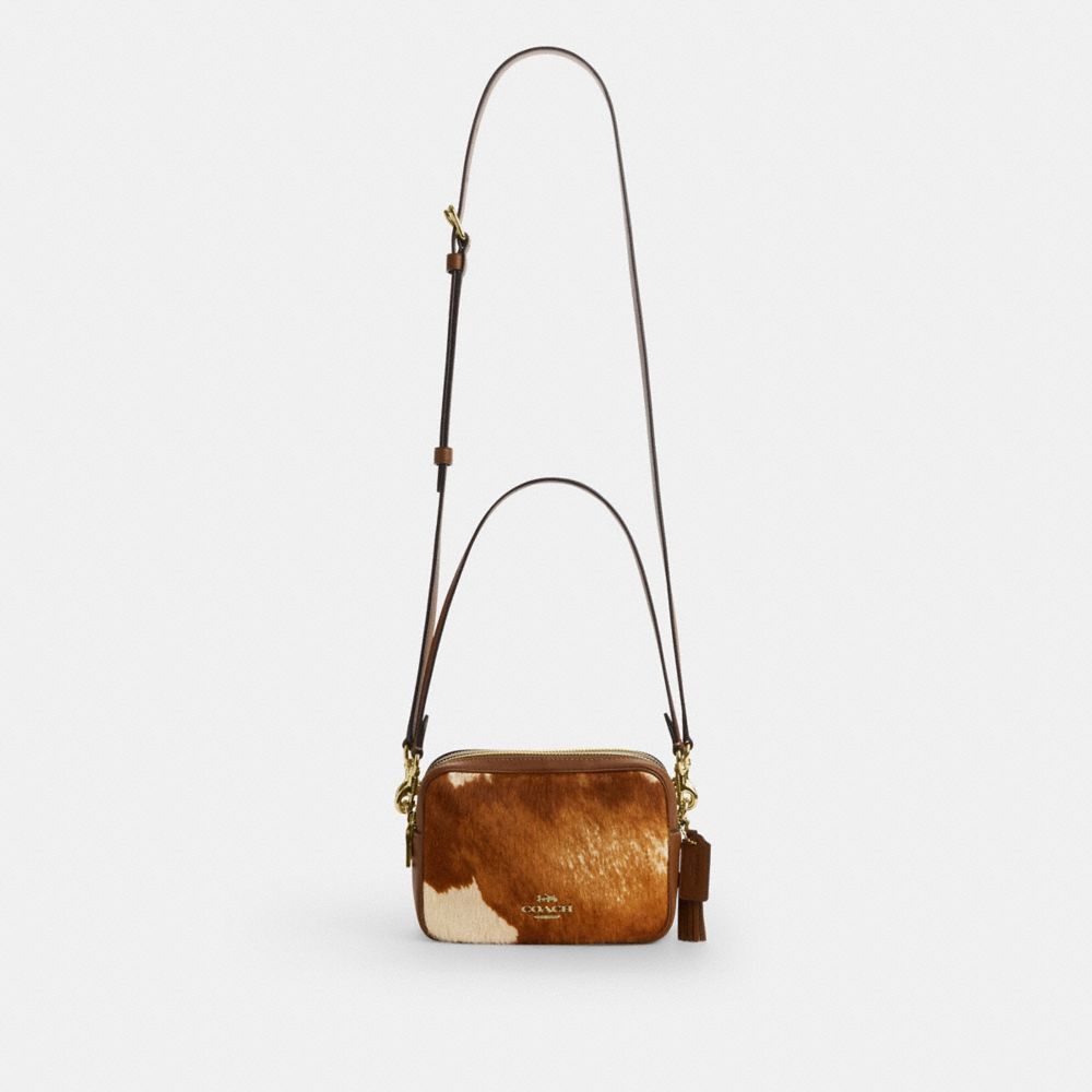 Mini Carey Crossbody Bag In Haircalf With Cow Print