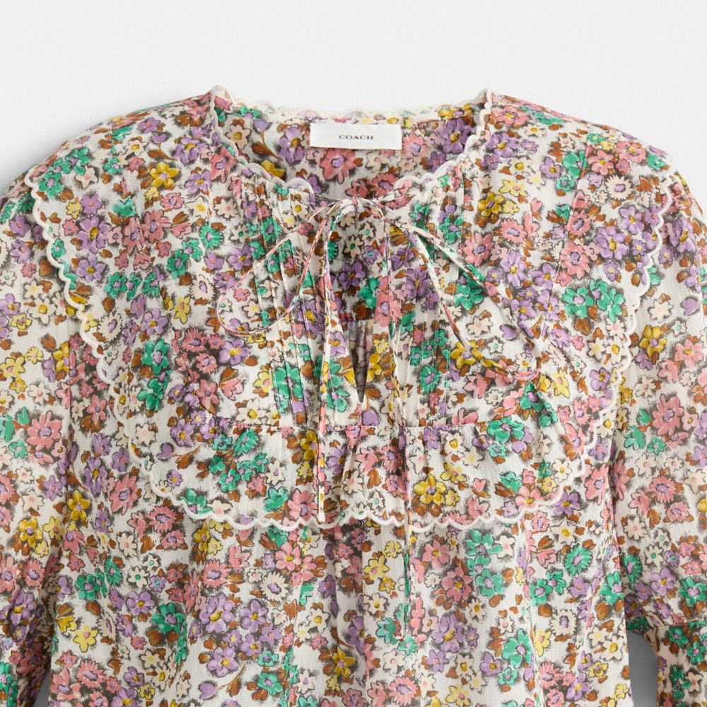 Restored Printed Broderie Anglaise Bib Shirt
