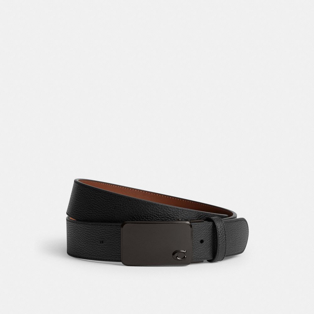 Signature Plaque Buckle Cut-To-Size Reversible Belt, 38 Mm