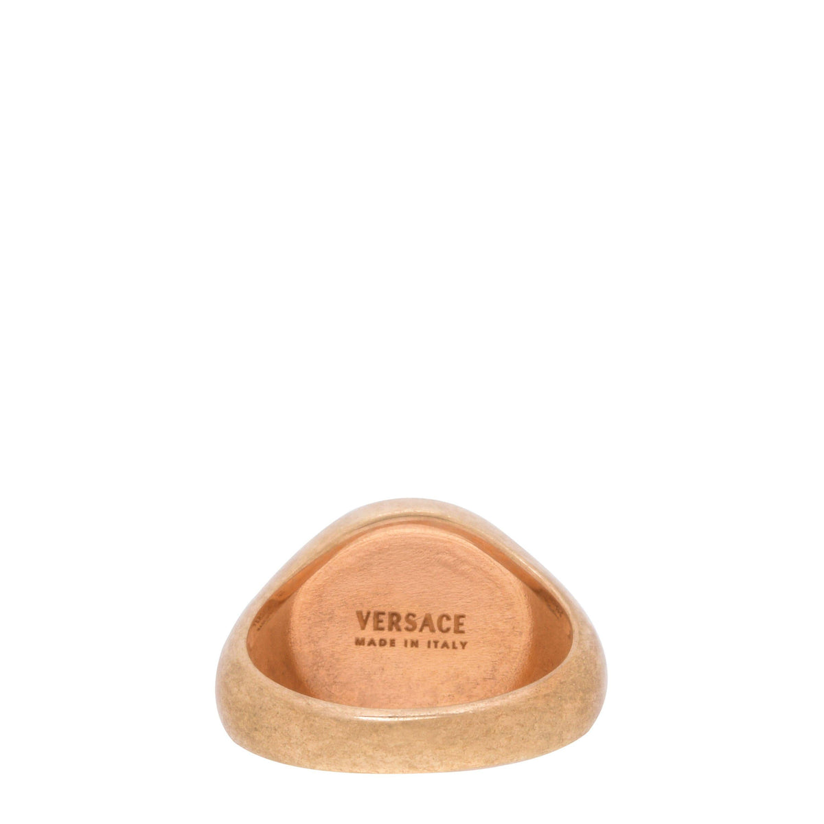 Round Medusa Signet Gold Ring