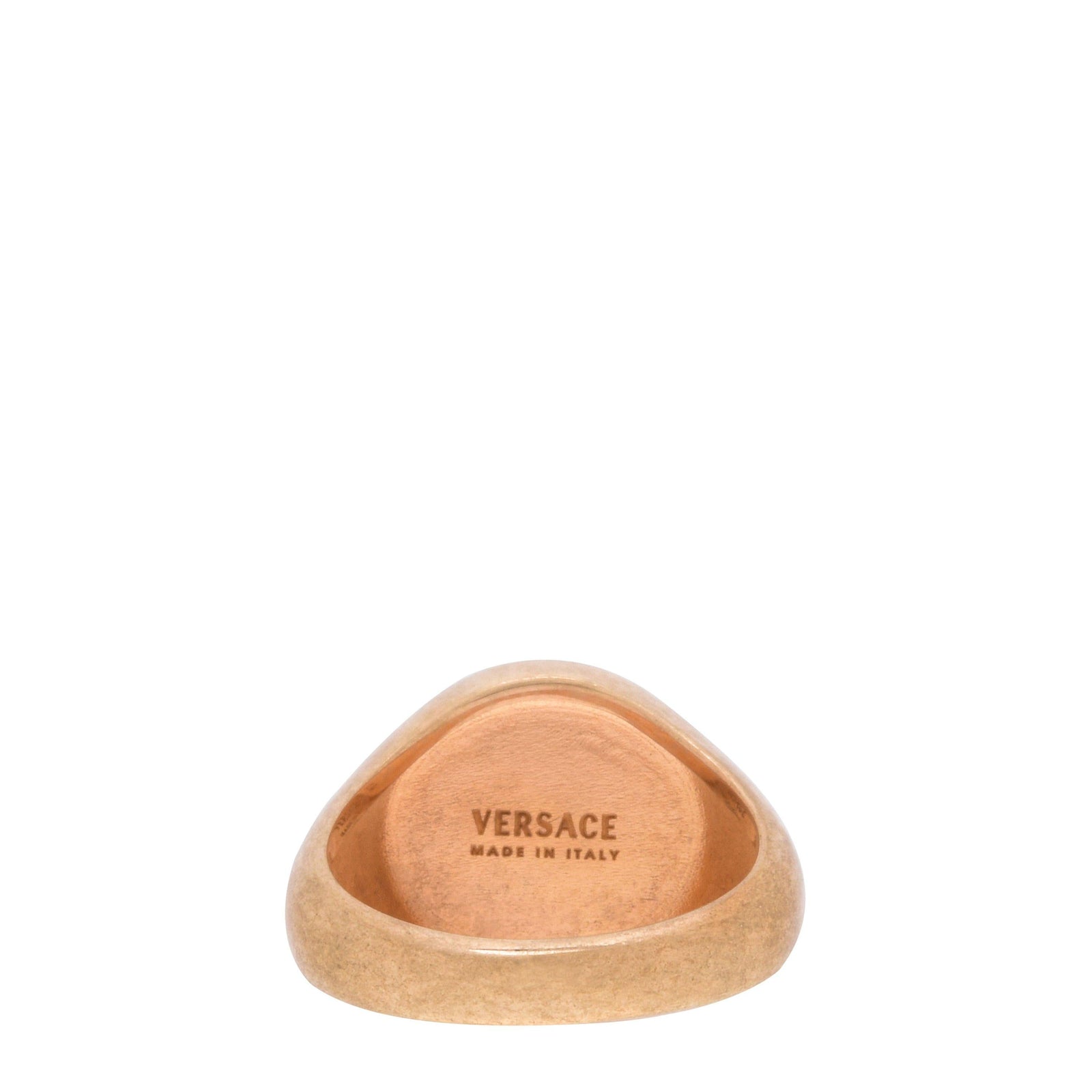 Round Medusa Signet Gold Ring