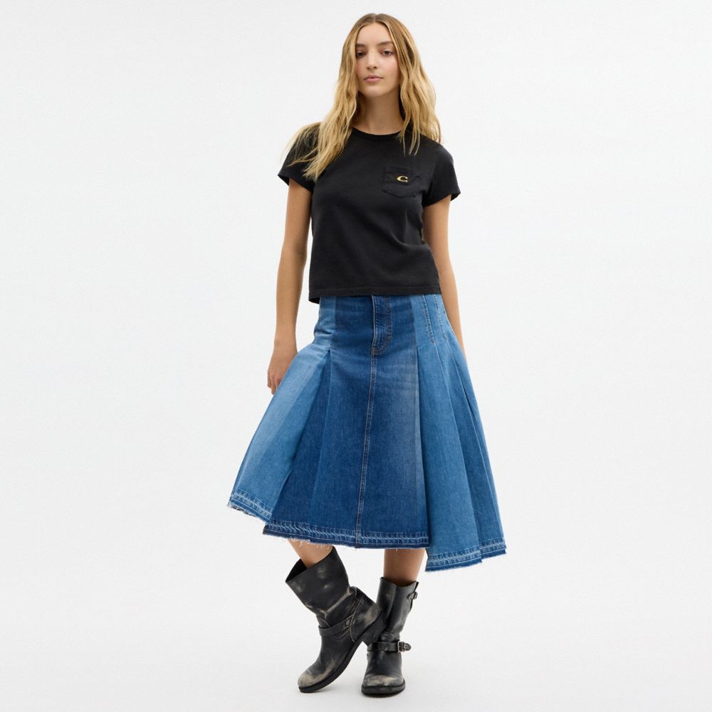 Maxi Denim Skirt In Organic Cotton