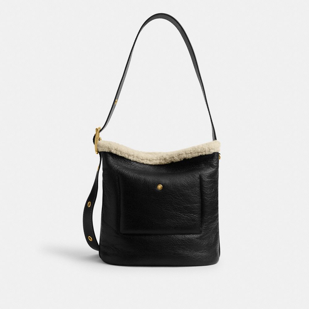 Bleecker Bucket Bag In Shearling
