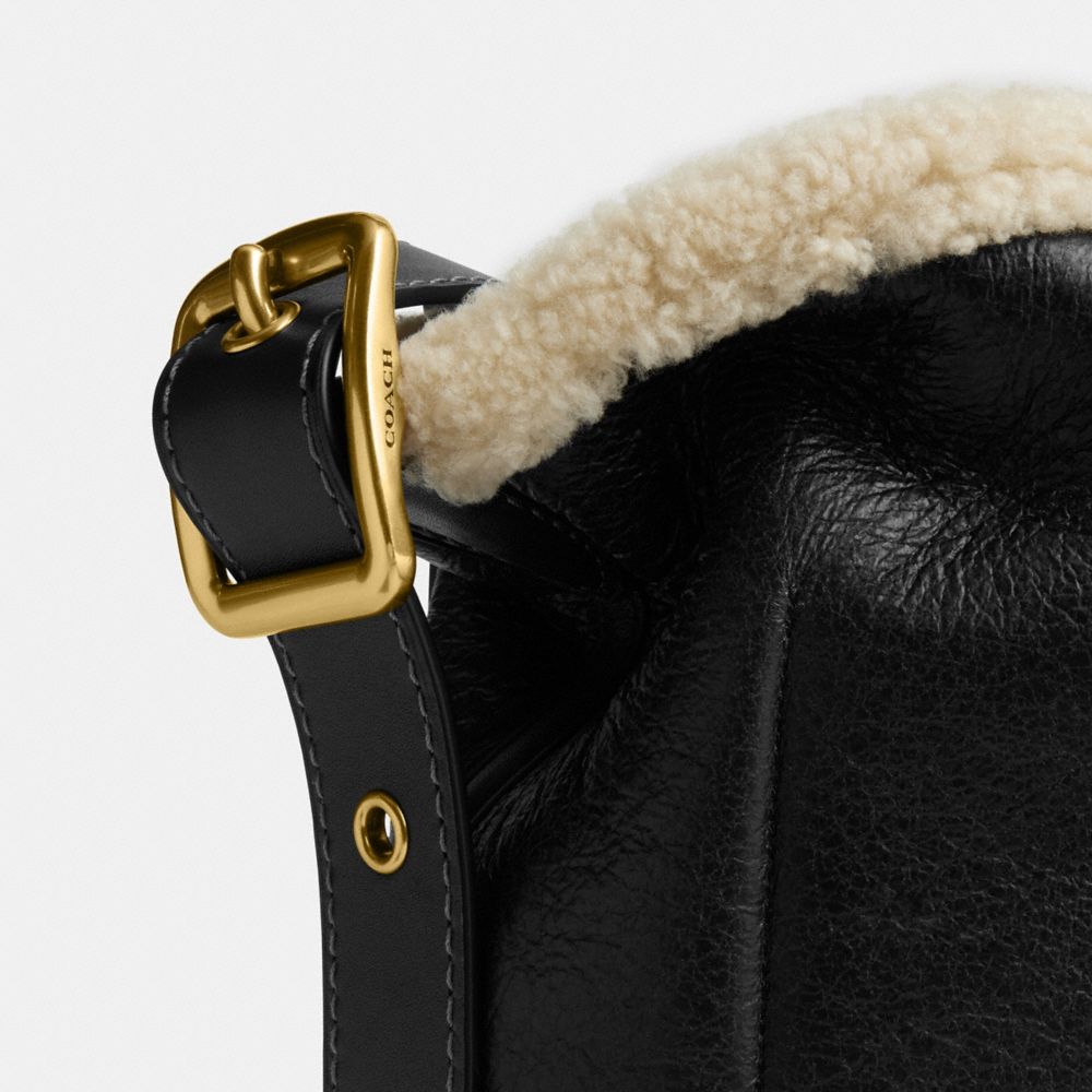 Bleecker Bucket Bag In Shearling