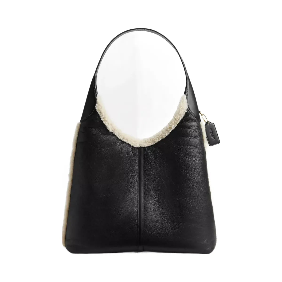 Coach Brooklyn Shoulder Bag 39 In Shearling in Brass Black Natural