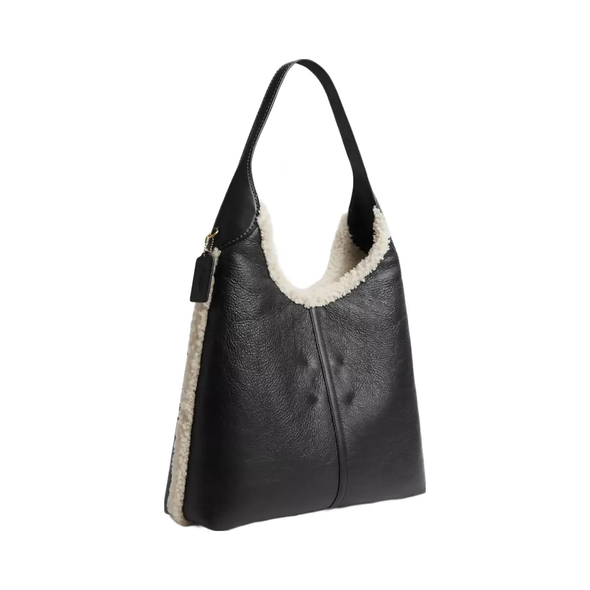 Coach Brooklyn Shoulder Bag 39 In Shearling in Brass Black Natural